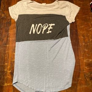 Classic tee shirt says “Nope”